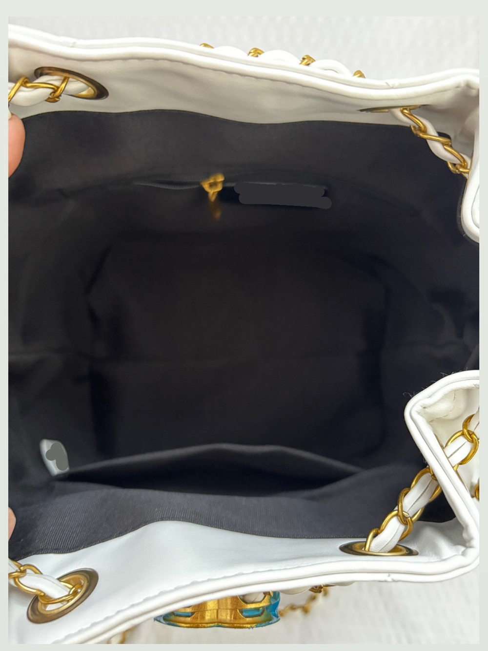 White Quilted Chain-Handle Crossbody Bag